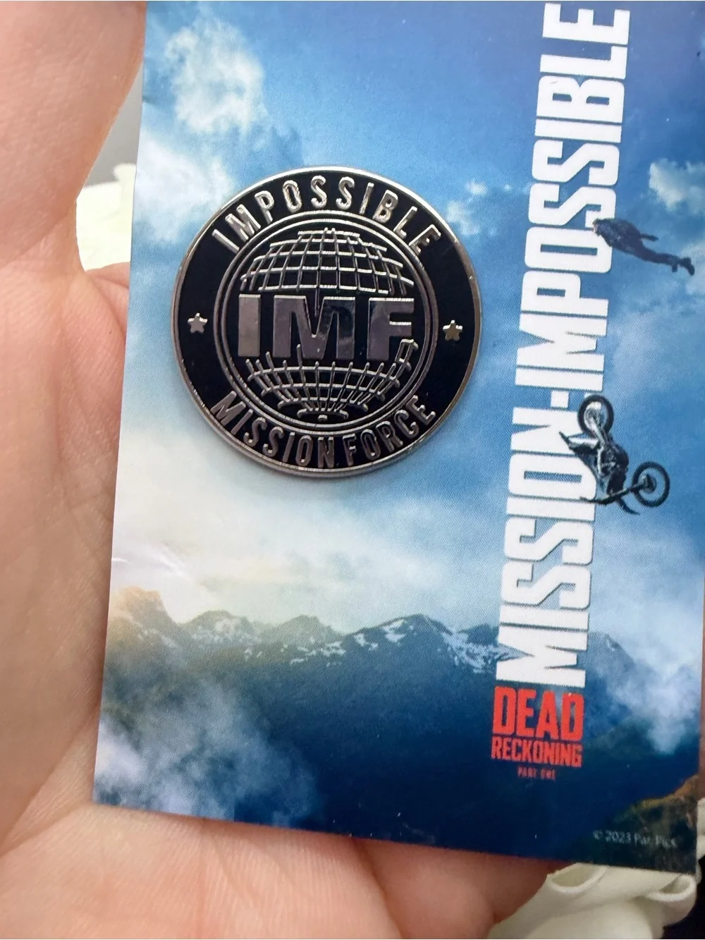 Mission Force Impossible Enamel Pin - Black and Silver